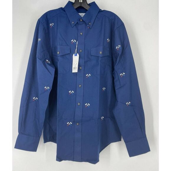 Southern Tide Performance Axe Embroidered Button Mens Long Sleeve Shirt Medium - Picture 1 of 8